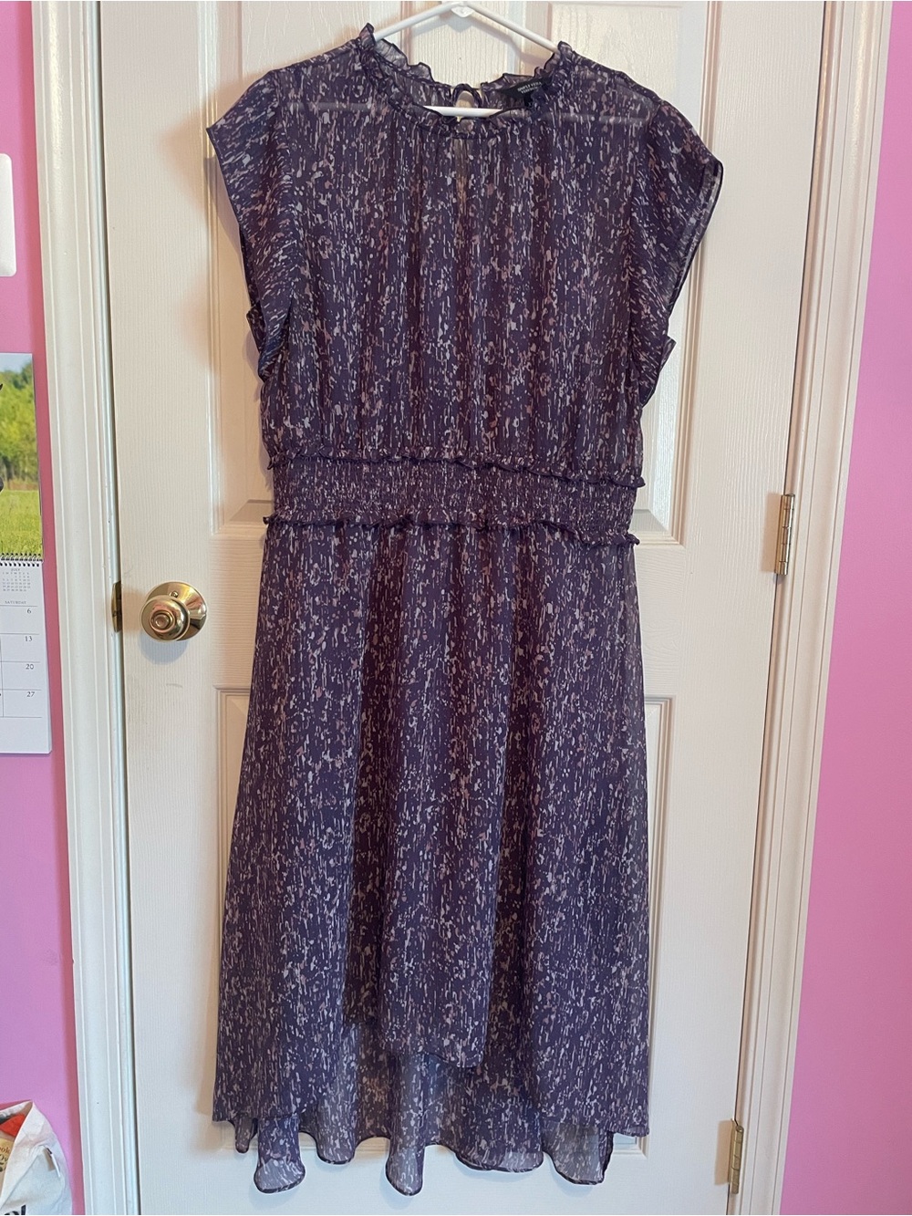 Simply Vera Vera Wang Purple Printed Midi Dress
